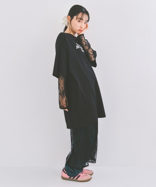 COLORME(カラーミー)の「【セット】Tシャツ&シアーレースワンピース(ワンピース・レディース・ホワイト/ブラック・FREE)」の15枚目の写真