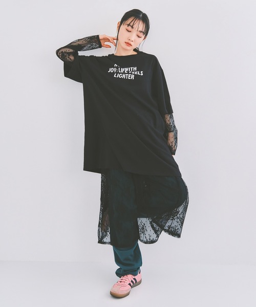 COLORME(カラーミー)の「【セット】Tシャツ&シアーレースワンピース(ワンピース・レディース・ホワイト/ブラック・FREE)」の14枚目の写真