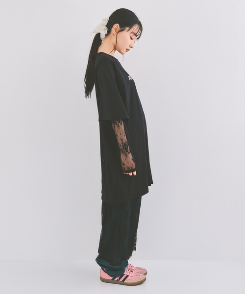 COLORME(カラーミー)の「【セット】Tシャツ&シアーレースワンピース(ワンピース・レディース・ホワイト/ブラック・FREE)」の16枚目の写真