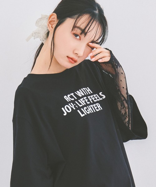 COLORME(カラーミー)の「【セット】Tシャツ&シアーレースワンピース(ワンピース・レディース・ホワイト/ブラック・FREE)」の18枚目の写真