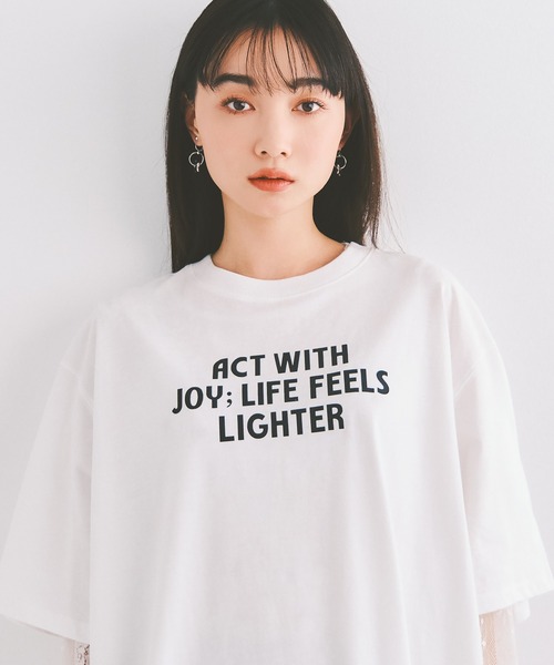 COLORME(カラーミー)の「【セット】Tシャツ&シアーレースワンピース(ワンピース・レディース・ホワイト/ブラック・FREE)」の8枚目の写真