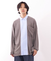 【Nora Lily】Stripe and Cut Sew Combination Shirt