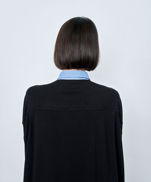 Nora Lily（ノラリリー）の「【Nora Lily】Stripe and Cut Sew Combination Shirt（シャツ/ブラウス・メンズ・ブラック/ネイビー/グレー・FREE）」の13枚目の写真