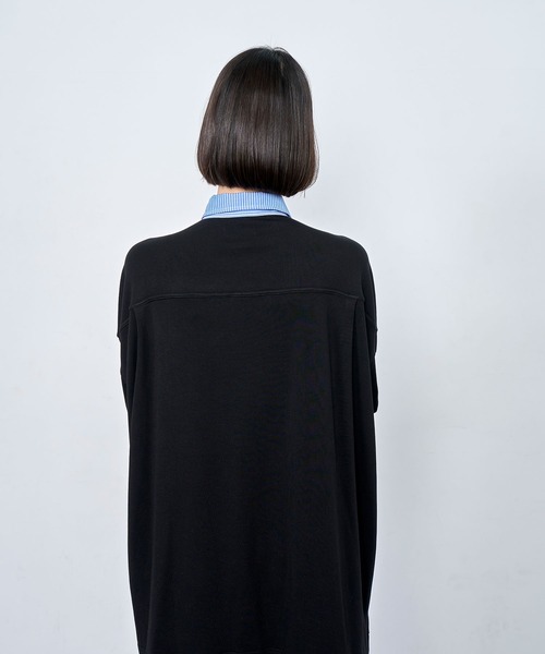 Nora Lily（ノラリリー）の「【Nora Lily】Stripe and Cut Sew Combination Shirt（シャツ/ブラウス・メンズ・ブラック/ネイビー/グレー・FREE）」の14枚目の写真