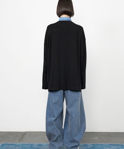 Nora Lily（ノラリリー）の「【Nora Lily】Stripe and Cut Sew Combination Shirt（シャツ/ブラウス・メンズ・ブラック/ネイビー/グレー・FREE）」の17枚目の写真