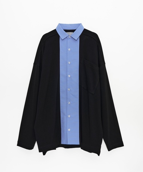 Nora Lily（ノラリリー）の「【Nora Lily】Stripe and Cut Sew Combination Shirt（シャツ/ブラウス・メンズ・ブラック/ネイビー/グレー・FREE）」の18枚目の写真