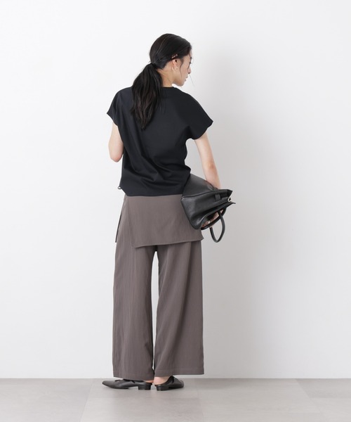 NANO universe（ナノユニバース）の「スカーフセットタックワイドパンツ（その他パンツ・レディース・グレー/ライトイエロー/ブラック・S/M）」の9枚目の写真