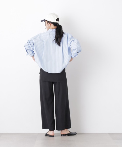 NANO universe（ナノユニバース）の「スカーフセットタックワイドパンツ（その他パンツ・レディース・グレー/ライトイエロー/ブラック・S/M）」の8枚目の写真
