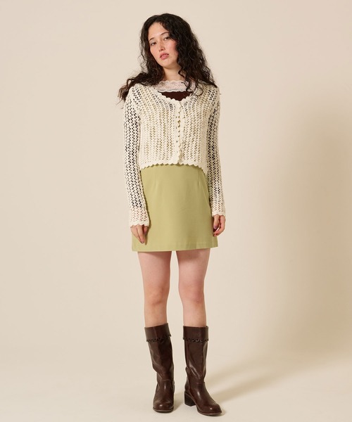 TINA：JOJUN（ティーナジョジュン）の「Uネック ミニ ジャンスカ TINA：JOJUN（ジャンパースカート・レディース・ブラウン系その他/カーキ・M/S）」の6枚目の写真