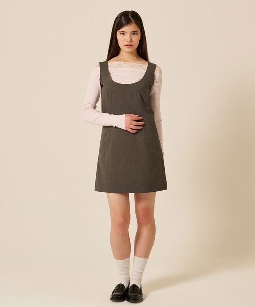 TINA：JOJUN（ティーナジョジュン）の「Uネック ミニ ジャンスカ TINA：JOJUN（ジャンパースカート・レディース・ブラウン系その他/カーキ・M/S）」の13枚目の写真