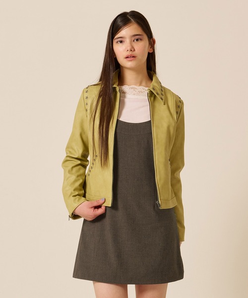 TINA：JOJUN（ティーナジョジュン）の「Uネック ミニ ジャンスカ TINA：JOJUN（ジャンパースカート・レディース・ブラウン系その他/カーキ・M/S）」の15枚目の写真