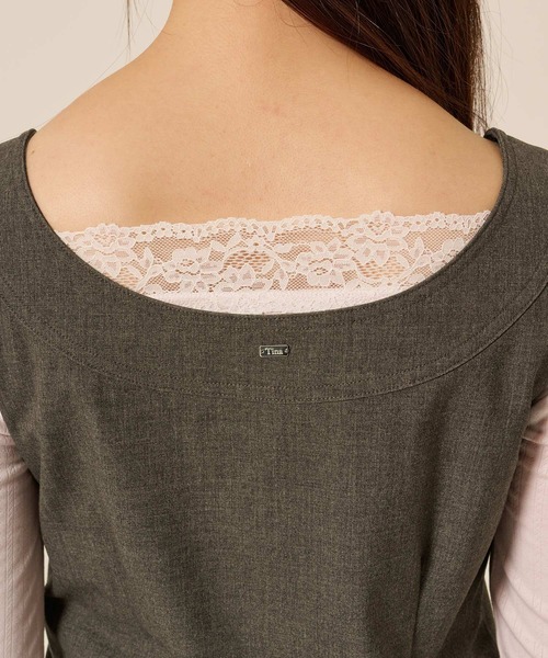 TINA：JOJUN（ティーナジョジュン）の「Uネック ミニ ジャンスカ TINA：JOJUN（ジャンパースカート・レディース・ブラウン系その他/カーキ・M/S）」の16枚目の写真