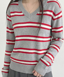 マルチボーダーニットプルオーバー」に該当するファッション通販