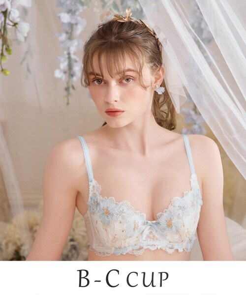 Risa Magli（リサマリ）の「リカルダ ブラジャー (B-C) ＜D Make Type＞（ブラジャー・レディース・グリーン系/サックスブルー/ベビーピンク・C75/C70/C65/B75/B70/B65）」の2枚目の写真
