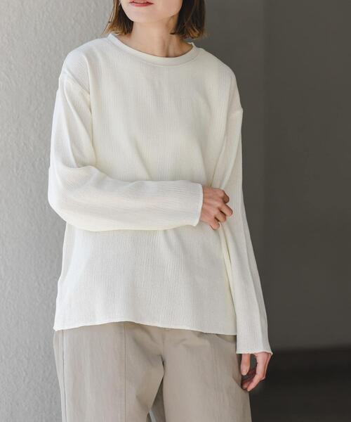 FORK&SPOON（フォークアンドスプーン）の「FORK&SPOON　メッシュロングスリーブプルオーバー（Tシャツ/カットソー・レディース・アイボリー/ブラック/チャコールグレー・1）」の15枚目の写真