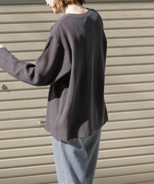 FORK&SPOON（フォークアンドスプーン）の「FORK&SPOON　メッシュロングスリーブプルオーバー（Tシャツ/カットソー・レディース・アイボリー/ブラック/チャコールグレー・1）」の4枚目の写真