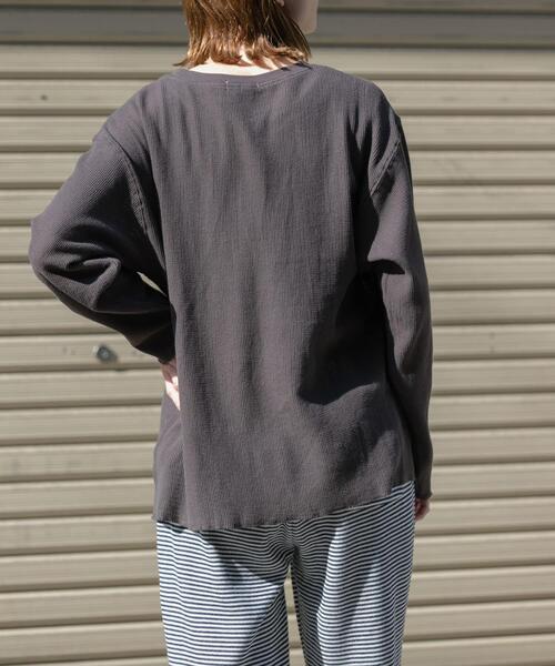 FORK&SPOON（フォークアンドスプーン）の「FORK&SPOON　メッシュロングスリーブプルオーバー（Tシャツ/カットソー・レディース・アイボリー/ブラック/チャコールグレー・1）」の5枚目の写真