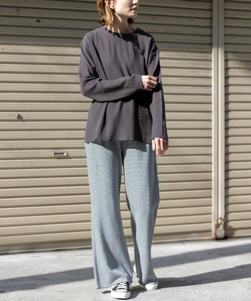 FORK&SPOON（フォークアンドスプーン）の「FORK&SPOON　メッシュロングスリーブプルオーバー（Tシャツ/カットソー・レディース・アイボリー/ブラック/チャコールグレー・1）」の8枚目の写真