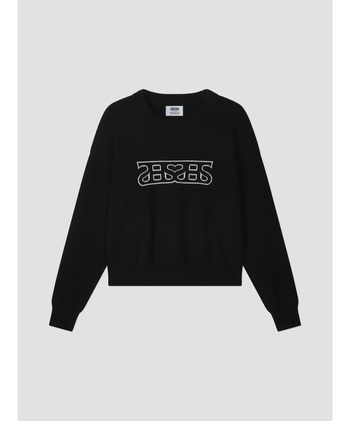 ANNEHEARTS（アンハーツ）の「Heartlogo Round Knit Black（ニット/セーター・レディース・その他・FREE）」の3枚目の写真