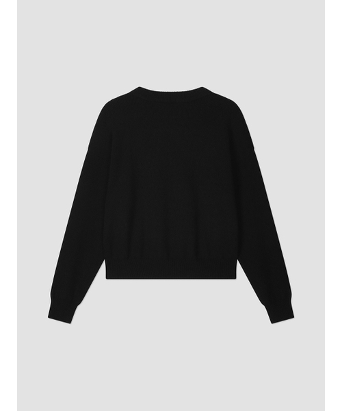 ANNEHEARTS（アンハーツ）の「Heartlogo Round Knit Black（ニット/セーター・レディース・その他・FREE）」の4枚目の写真