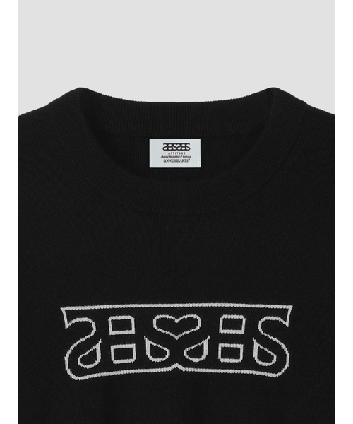 ANNEHEARTS（アンハーツ）の「Heartlogo Round Knit Black（ニット/セーター・レディース・その他・FREE）」の5枚目の写真