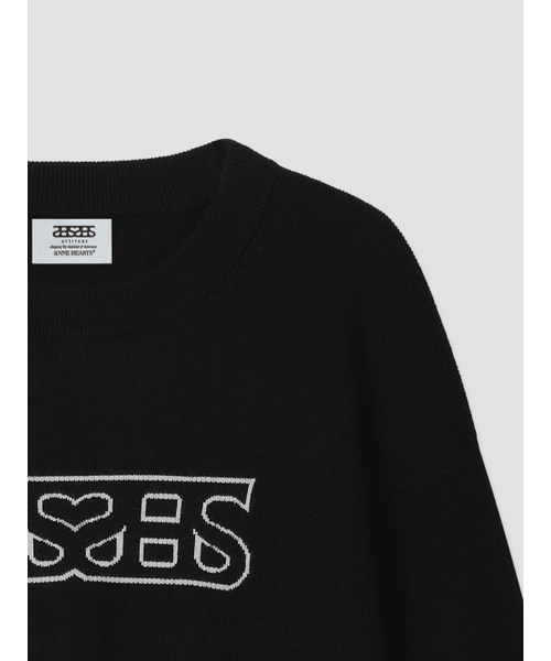 ANNEHEARTS（アンハーツ）の「Heartlogo Round Knit Black（ニット/セーター・レディース・その他・FREE）」の6枚目の写真