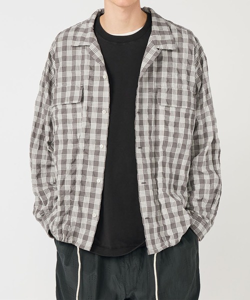 nanamica（ナナミカ）の「【nanamica / ナナミカ】Palaka Check Shirt（シャツ/ブラウス・メンズ・グレー/ネイビー・M/S）」の3枚目の写真