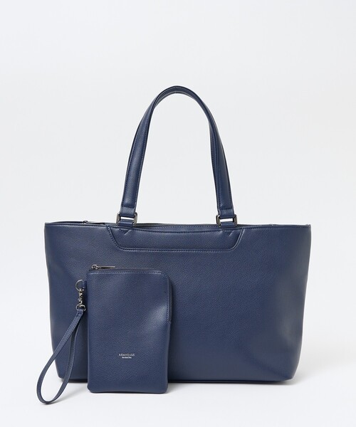 ABAHOUSE les essentiels（アバハウスレエッセンシャル アバハウス エッセンシャル）の「【ABAHOUSE　les essentiels】 定番トートバッグ / スプリットレザー/シュリンク/クラッチバッグ付き / ブリーフバッグ /A4サイズ対応（トートバッグ・メンズ・ブラック/ネイビー/グレー・フリー）」の3枚目の写真