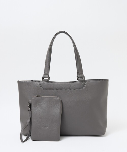ABAHOUSE les essentiels（アバハウスレエッセンシャル アバハウス エッセンシャル）の「【ABAHOUSE　les essentiels】 定番トートバッグ / スプリットレザー/シュリンク/クラッチバッグ付き / ブリーフバッグ /A4サイズ対応（トートバッグ・メンズ・ブラック/ネイビー/グレー・フリー）」の2枚目の写真
