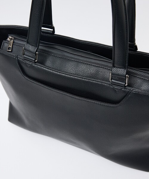 ABAHOUSE les essentiels（アバハウスレエッセンシャル アバハウス エッセンシャル）の「【ABAHOUSE　les essentiels】 定番トートバッグ / スプリットレザー/シュリンク/クラッチバッグ付き / ブリーフバッグ /A4サイズ対応（トートバッグ・メンズ・ブラック/ネイビー/グレー・フリー）」の7枚目の写真