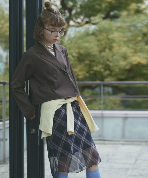 ad thie（アドティエ）の「ワッフル コンパクト カーディガン（カーディガン/ボレロ・レディース・ピンク/イエロー/ブラック/ライトグレー/ブラウン系/ブラック系・FREE）」の22枚目の写真