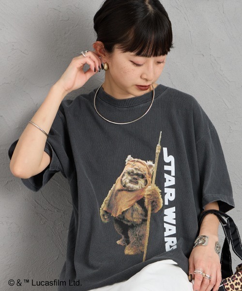 GOOD ROCK SPEED（グッドロックスピード）の「[GOOD ROCK SPEED/グッドロックスピード] 別注 / STAR WARS / EWOK / プリントTシャツ / ディズニー【追加】（Tシャツ/カットソー・レディース・チャコール・XL/L/M）」の12枚目の写真
