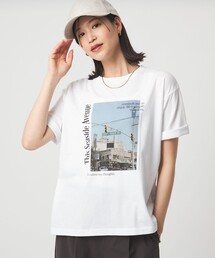 WEB限定】＜at ease＞フロッキープリント カットソー（Tシャツ