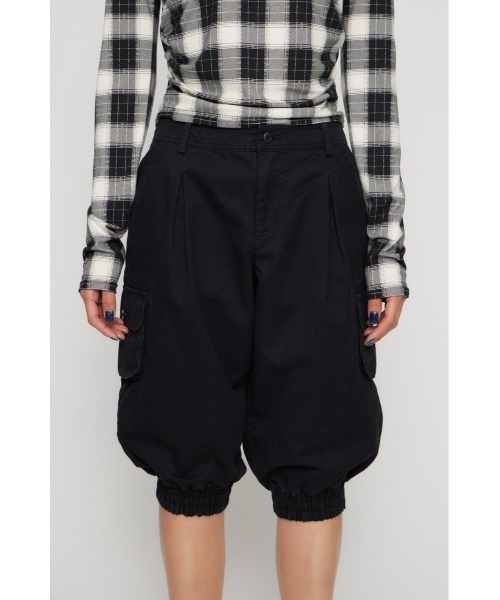 LAGUA GEM（ラグアジェム）の「HEM SHIRRING SABRINA パンツ（カーゴパンツ・レディース・ブラック/ライトベージュ/カーキ・X-SMALL/SMALL/MEDIUM）」の7枚目の写真
