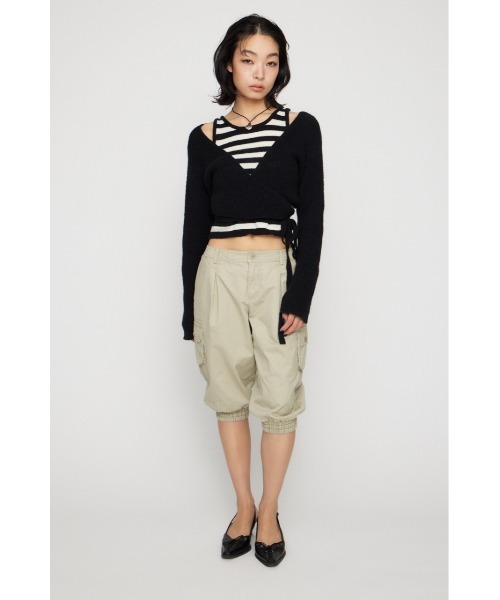 LAGUA GEM（ラグアジェム）の「HEM SHIRRING SABRINA パンツ（カーゴパンツ・レディース・ブラック/ライトベージュ/カーキ・X-SMALL/SMALL/MEDIUM）」の10枚目の写真