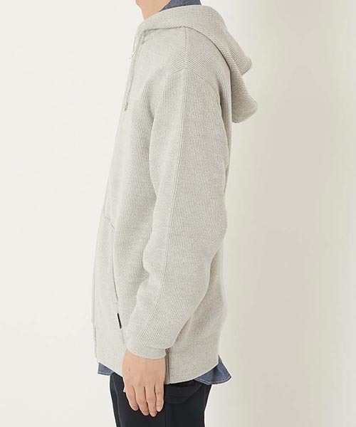 BLUE BLUE（ブルーブルー）の「コットンウール メランジジップアップパーカー（ニット/セーター・メンズ・グレー・S/L）」の3枚目の写真
