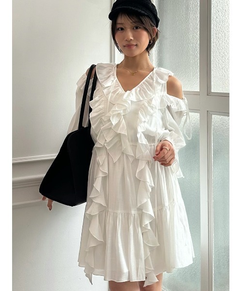 SNIDEL（スナイデル）の「フリルチュニック（その他トップス・レディース・アイボリー/ブラック/ホワイト・F）」の19枚目の写真