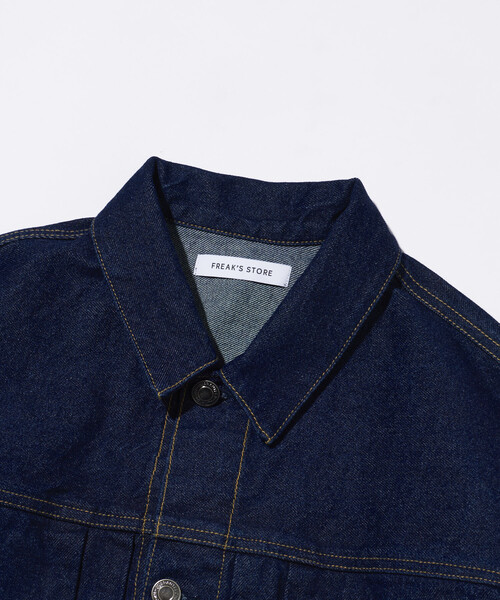 FREAK'S STORE（フリークスストア）の「ショート丈 リラックス デニムトラッカージャケット/Gジャン（デニムジャケット・メンズ・ネイビー/サックスブルー・LARGE/MEDIUM）」の5枚目の写真