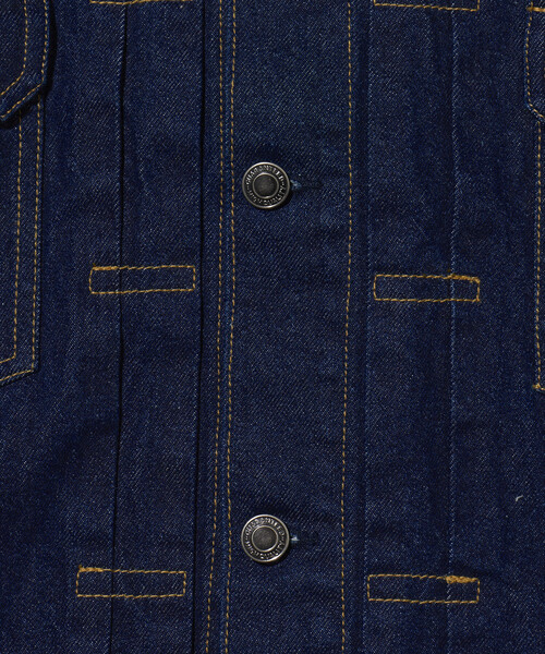 FREAK'S STORE（フリークスストア）の「ショート丈 リラックス デニムトラッカージャケット/Gジャン（デニムジャケット・メンズ・ネイビー/サックスブルー・LARGE/MEDIUM）」の6枚目の写真