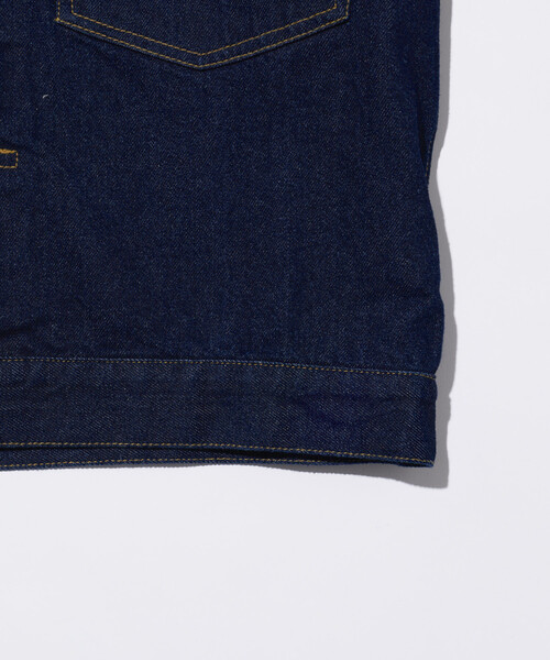 FREAK'S STORE（フリークスストア）の「ショート丈 リラックス デニムトラッカージャケット/Gジャン（デニムジャケット・メンズ・ネイビー/サックスブルー・LARGE/MEDIUM）」の9枚目の写真