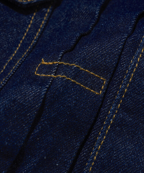 FREAK'S STORE（フリークスストア）の「ショート丈 リラックス デニムトラッカージャケット/Gジャン（デニムジャケット・メンズ・ネイビー/サックスブルー・LARGE/MEDIUM）」の10枚目の写真