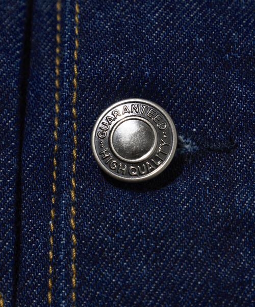 FREAK'S STORE（フリークスストア）の「ショート丈 リラックス デニムトラッカージャケット/Gジャン（デニムジャケット・メンズ・ネイビー/サックスブルー・LARGE/MEDIUM）」の11枚目の写真