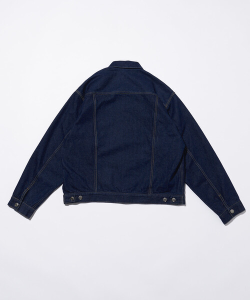 FREAK'S STORE（フリークスストア）の「ショート丈 リラックス デニムトラッカージャケット/Gジャン（デニムジャケット・メンズ・ネイビー/サックスブルー・LARGE/MEDIUM）」の13枚目の写真