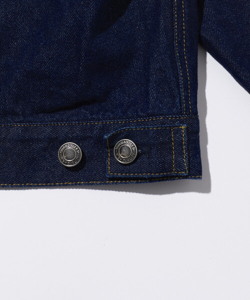 FREAK'S STORE（フリークスストア）の「ショート丈 リラックス デニムトラッカージャケット/Gジャン（デニムジャケット・メンズ・ネイビー/サックスブルー・LARGE/MEDIUM）」の14枚目の写真