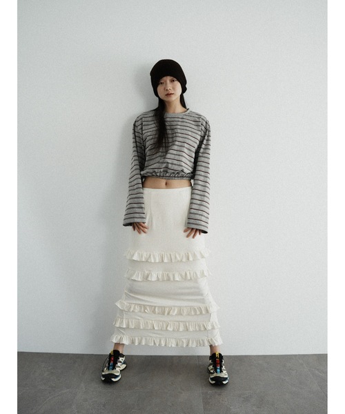 Katrin TOKYO(カトリーントーキョー)の「frill tiered skirt(スカート・レディース・アイボリー/ブラック・XS/FREE)」の1枚目の写真