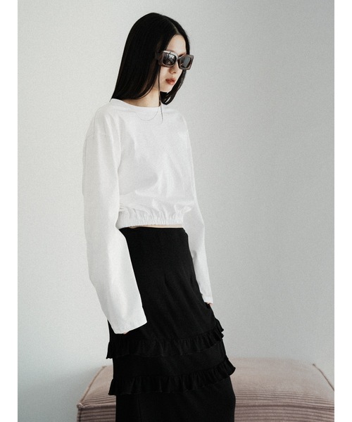 Katrin TOKYO(カトリーントーキョー)の「frill tiered skirt(スカート・レディース・アイボリー/ブラック・XS/FREE)」の3枚目の写真