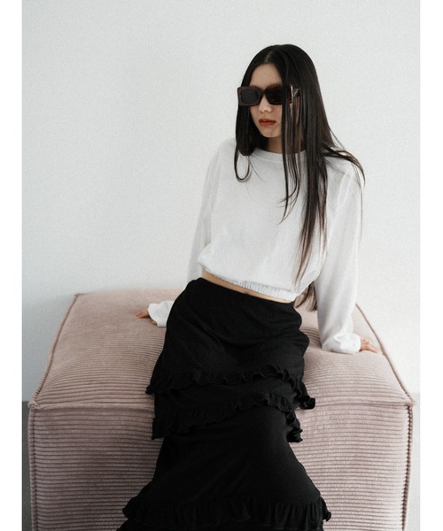 Katrin TOKYO(カトリーントーキョー)の「frill tiered skirt(スカート・レディース・アイボリー/ブラック・XS/FREE)」の7枚目の写真