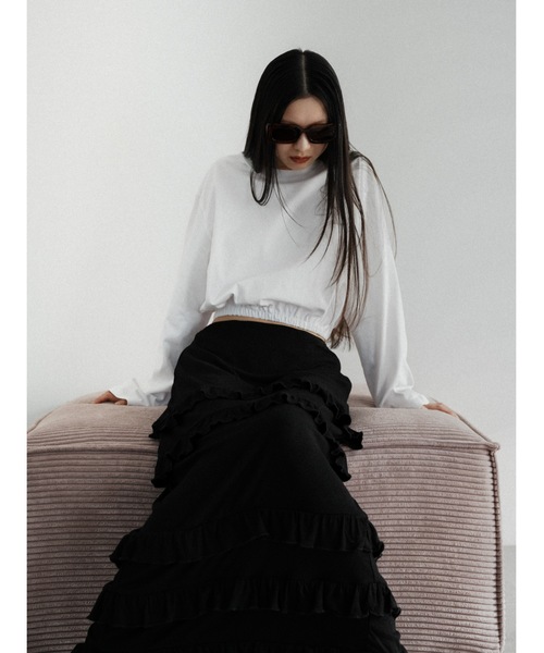 Katrin TOKYO(カトリーントーキョー)の「frill tiered skirt(スカート・レディース・アイボリー/ブラック・XS/FREE)」の9枚目の写真