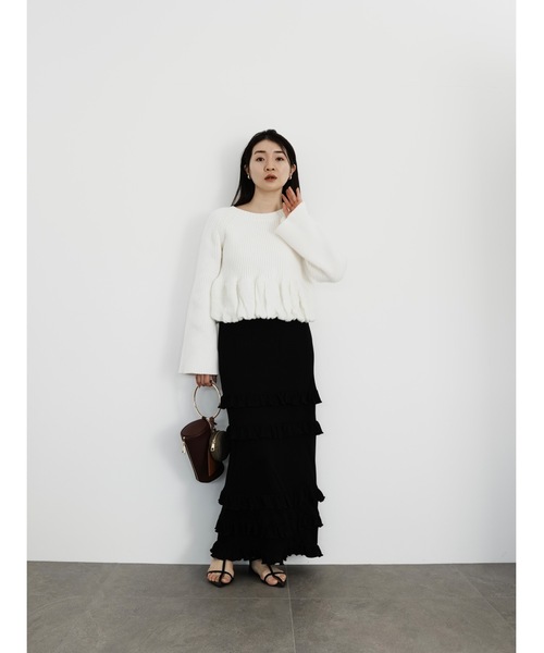 Katrin TOKYO(カトリーントーキョー)の「frill tiered skirt(スカート・レディース・アイボリー/ブラック・XS/FREE)」の12枚目の写真