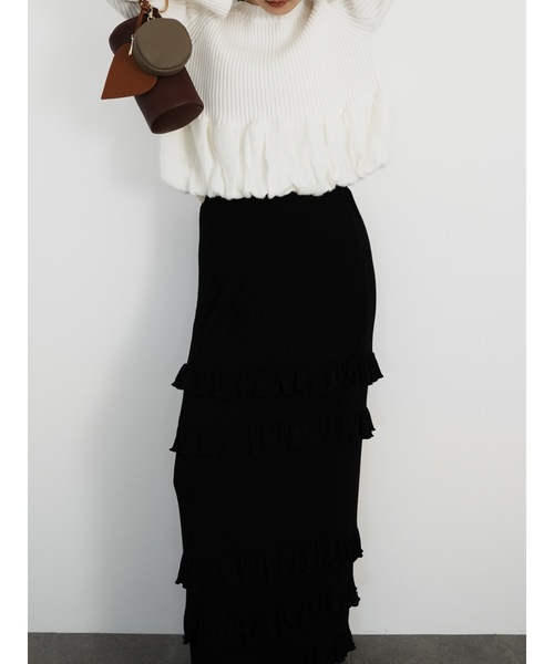 Katrin TOKYO(カトリーントーキョー)の「frill tiered skirt(スカート・レディース・アイボリー/ブラック・XS/FREE)」の16枚目の写真